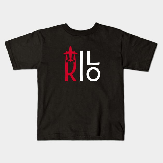 KILO Aviation Phonetic Alphabet Pilot Airplane Kids T-Shirt by For HerHim